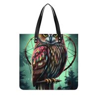 Owl Leather Handbags Crossbody Bags for Women Trendy Vegan Purses Shoulder Handbags with Wide Should