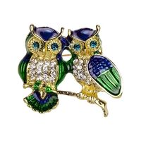 SHIDOW Rhinestone Owl Brooch Pin, Jewelry Crystal Rhinestone Brooches, Owl Enamel Brooch for Women M