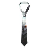 YYHWHJDE White Owl Prints Men's Necktie - Premium Polyester Fiber Tie for Business, Daily Life,