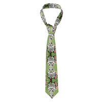 WHJSHOP Cute Owl with Flowers Prints Men's Necktie - Stylish and Durable Polyester Fiber Tie fo