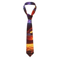 KVCBUYK Coffee owl Prints Men's Necktie - Stylish and Durable Polyester Tie for Business, Weddi