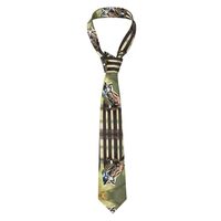 Elevate Your Style with HYTTER Owl Sitting Tree Fence Prints Men's Necktie - Premium Quality Po