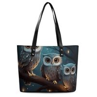 Owl on Tree Leather Lady's Handbag Crossbody Purse for Women Ladies Soft Shoulder Bag Medium Ro