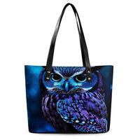 Blue Owl Leather Lady's Handbag Crossbody Purse for Women Ladies Soft Shoulder Bag Medium Roomy