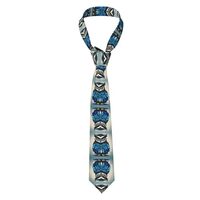 ATTBBH blue owl Prints Men's Necktie - Premium Polyester Fiber Tie for Business, Weddings, and 