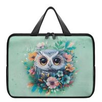 Juxafoqu Cute Owl Print Laptop Sleeve with Handle,Laptop Bag,Laptop Case Bag,Laptop Covers for Women