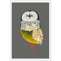 ZHGYGBN Cute Animal Nursery Modern Abstract Owl Wall Art Bird Prints for Wall Decor Golden Owl Paint