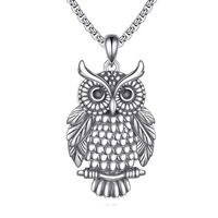 ZADIUA Owl Necklace for Women and Men 925 Sterling Silver Owl Pendant Necklace Jewelry Gifts with St