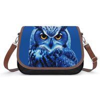 Blue Owl Leather Shoulder Bag for Women Classic Crossbody Purse Leather Tote Bag Handbag Purse Small