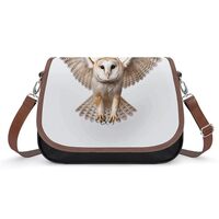 A Barn Owl Leather Shoulder Bag for Women Classic Crossbody Purse Leather Tote Bag Handbag Purse Sma