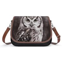 Owl Leather Shoulder Bag for Women Classic Crossbody Purse Leather Tote Bag Handbag Purse Small Shou