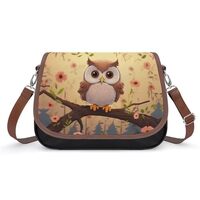 Cute Owl Leather Shoulder Bag for Women Classic Crossbody Purse Leather Tote Bag Handbag Purse Small