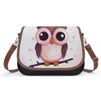 Cute Owl Leather Shoulder Bag for Women Classic Crossbody Purse Leather Tote Bag Handbag Purse Small