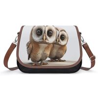 Funny Owl Leather Shoulder Bag for Women Classic Crossbody Purse Leather Tote Bag Handbag Purse Smal