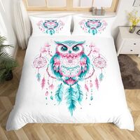 jejeloiu Cute Owl Duvet Cover for Kids Boys Girls Twin Size 3D Animal Printed Bedding Set Ultra Soft