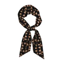 DRTGEDS Cute Brown Cartoon Owls Lightweight Silk Scarves Fashion Print Women Silk Wrap Scarf Spring 