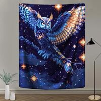 HYPESTYLE Owl Tapestry by Symphique Team, Aesthetic Black Dark Spiritual Tapestries Mystic Burning S