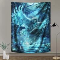 HYPESTYLE Ethereal Water Owl Tapestry by Symphique Team Vintage Hanging wall decor，gothic tapestry