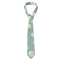 AYCZN Owl Daisy Tie for Men, Spring Flower Men's Necktie Silk Suit Neck Ties for Wedding Busine