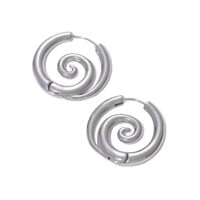 Stainless Steel Faux Stretched 8GA Spiral Hoop Earrings, Sold as a Pair (Silver Plated)