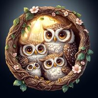 Wooden Puzzles for Adults 190 Pices, 3D Owl Family Wooden Jigsaw Puzzle, Owl Family Irregular Jigsaw