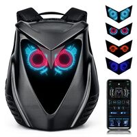 Led Backpack with Programmable Screen, App Control DIY Owl Eyes Laptop Backpack/Travel Backpack/Moto