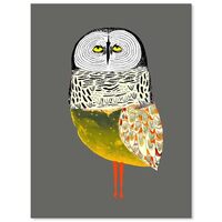 Owl Wall Art Funky Modern Quirky Posters Cute Fun Abstract Animal Painting Canvas Prints for Gallery