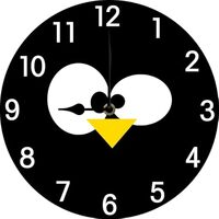 PaBoe Owl Wall Clocks Battery Operated Silent Non-Ticking,Round Clock Decorative for Home Kitchen Li