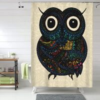 TZTTZT Owl with Mandala Shower Curtain, Fabric Shower Curtains for Bathroom, Thick Heavy Duty Waterp