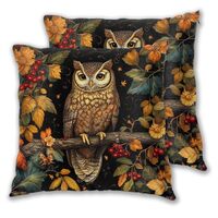 Xzyopcwx Forest Owl 2 Pack Throw Pillow Covers Sofa Cushions Covers Living Room Bedroom Bed Covers C