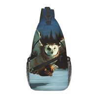 FHEBNDS Flying Owl Sling Bag for Men Women Crossbody Chest Bag Sling Backpack Travel Hiking Daypack