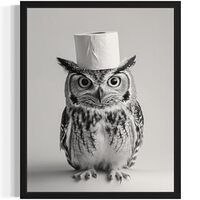 Owl Bathroom Wall Art Print Poster, Animal Restroom Decor Posters Prints Home Picture Painting Artwo