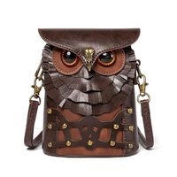 Anopo Small Owl Purse Renaissance Cell Phone Crossbody Bag PU Leather Medieval Belt Pouch