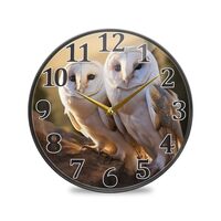 YANENDIE Cute Owl Wall Clock - Silent Non-Ticking Round Wall Clock, Battery Operated Modern Creative