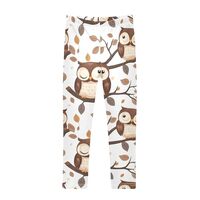JUNZAN Cute Cartoon Owls Baby Girl Leggings High Waisted Girls Stretch Pants Skating 6T