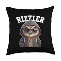 Rizzler Owl Funny W Rizz Meme Rizzler With The Rizz Teen Throw Pillow