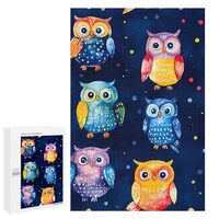 Colorful Owls and Dots Wooden Puzzles Colorful DIY Picture Puzzle Vertical Home Decoration Creative 