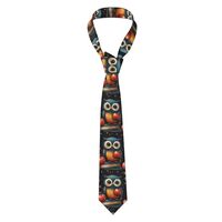 Augenstern Men'S Polyester Necktie With Anti-Slip Loop Teacher-Book-Owl Classic Tie For Office 