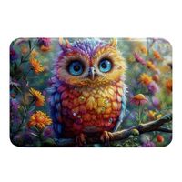 Kids Owl Bath Mat Owl Bathroom Rugs for Girls Boho Flowers Print Doormats Floor Mats 16"X 24&qu