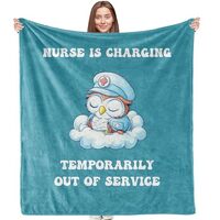 VRW Funny Nurse Blanket, Owls Nurse in Charging Flannel Throw Blanket, Nurses Day Gifts, Nurse Gifts