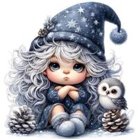 Gnome with Owl Decal Sticker for Drink Tumblers, Adorable Funny Laptop Decals, Binders, Phones and s