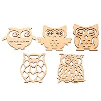 Garneck 20pcs Owl Wooden Cutouts for DIY Crafts Unfinished Hollow Wood Slices Creative Decor for Scr