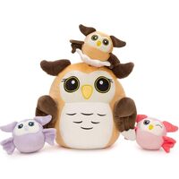 MaoGoLan Owl Stuffed Animals with Babies Inside,Ultra Soft Owl Plush Throw Pillow with 3 Adorable Ba