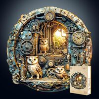 Wooden Puzzles for Adults,Vibrant owl Shaped Unique Wooden Jigsaw Puzzles, Gifts for Family or Frien
