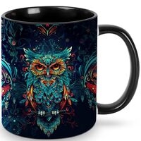 opshksog Owl Coffee Mug Ceramic Tea Cup With Handle Funny Porcelain Mugs for Women Dishwasher Microw