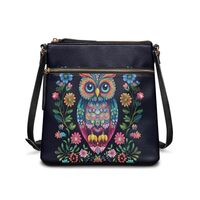 Rchsomd Daisy Flower Owl Print Fashion Crossbody Bags for Women Waterproof Shoulder Bag Pocketbook L