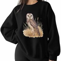 wanqinghui Oversized Sweatshirt for Women, Owl Plants Pullover Hoodies Crewneck Long Sleeve Tops Cas
