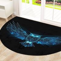 YPPAHHHH Half Circle Rug Cool Owl Art Large Half Moon Rug for Bathroom Living Room Bedroom Carpet Ki