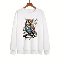 Christmas Cute Owl Pattern Flower Branch Iron On Transfers for T-Shirts Rub on Transfers Stickers Vi
