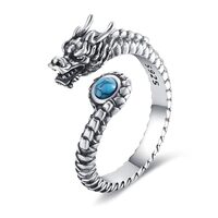 AOBOCO Sterling Silver Spinner Ring for Women Turquoise Highland Cow Dragon Butterfly Owl Jewelry Bi